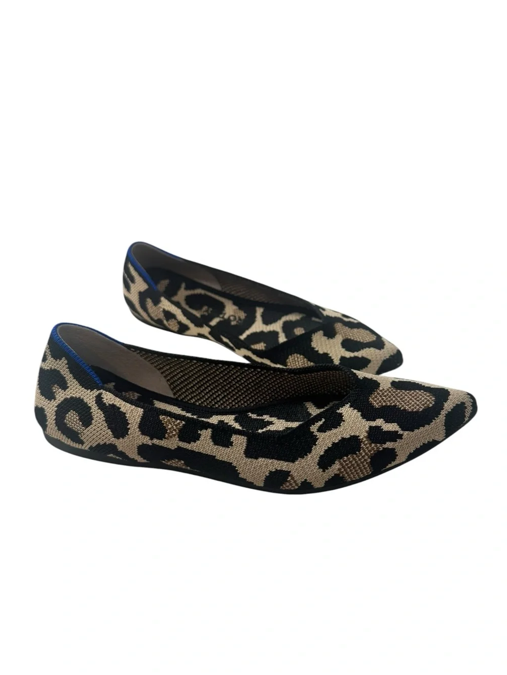 Rothy’s the point desert cat animal print knit flats 6